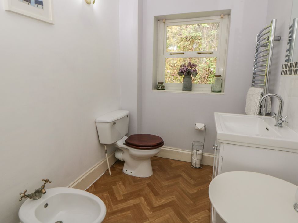 A bathroom with a toilet and sink at Teifi House Cilgerran near Cardigan