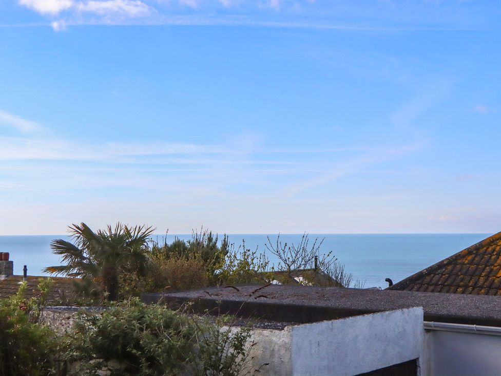 A view of the sea and sky from a rooftop at Highdown Bigbury on Sea near Modbury