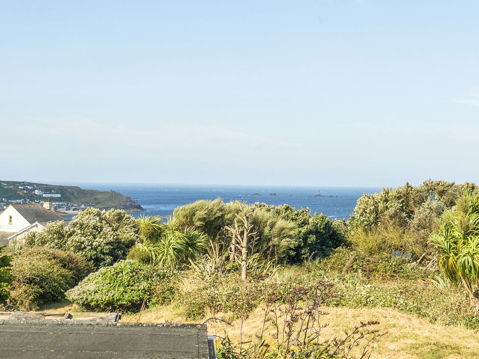 A view of the sea and landscape from Tregiffian Vean in Sennen Cove