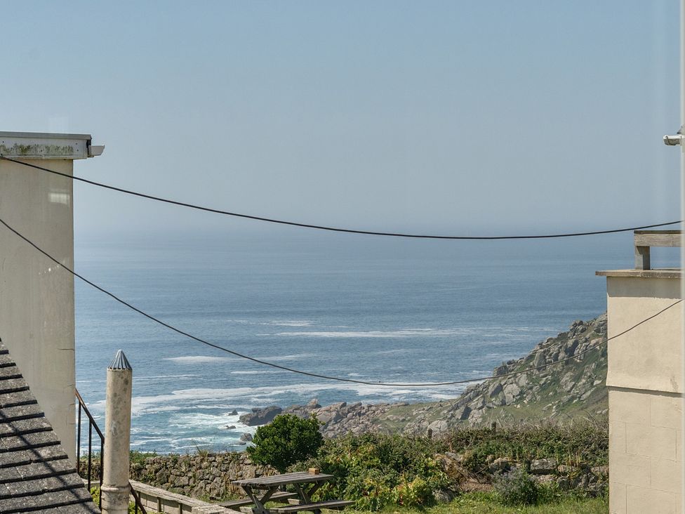 View of the ocean and cliffs from a property at Brook House Sennen Cove near St Just