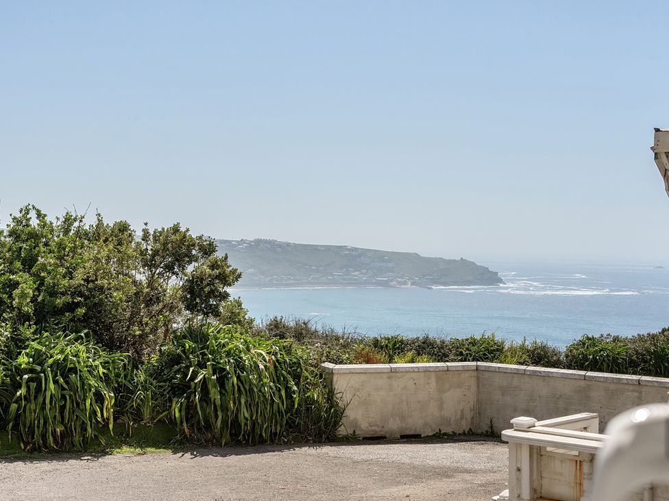 A view of the ocean and coastline from Brook House in Sennen Cove near St Just