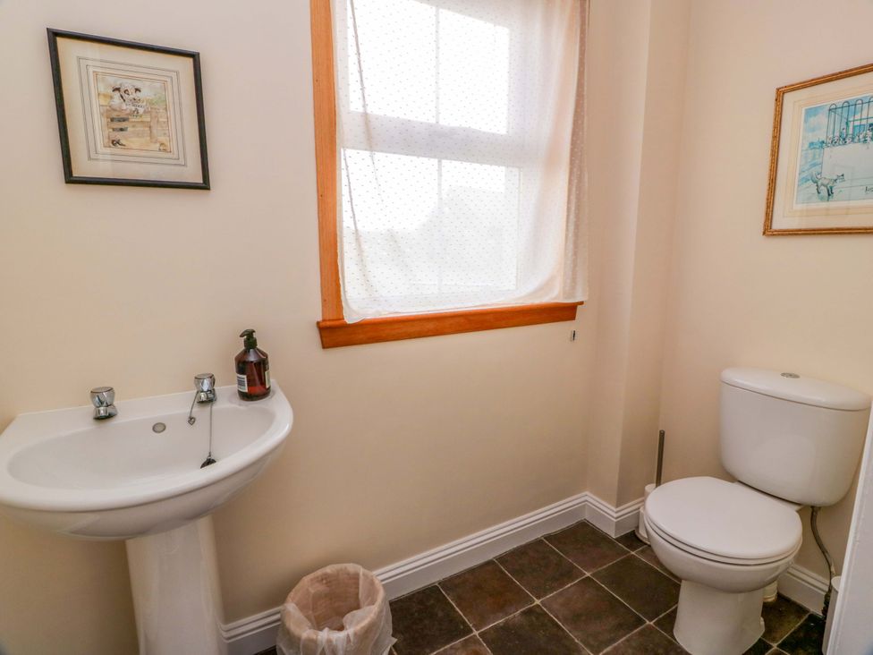A bathroom with a sink and toilet at Little Laight Cairnryan near Stranraer