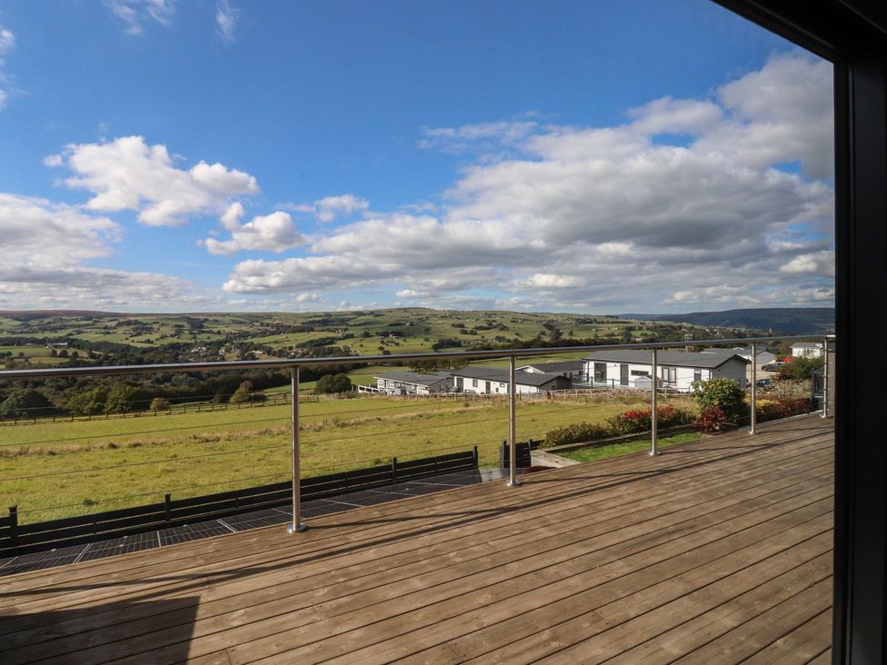 A balcony view overlooking the countryside at Heath Hideaway