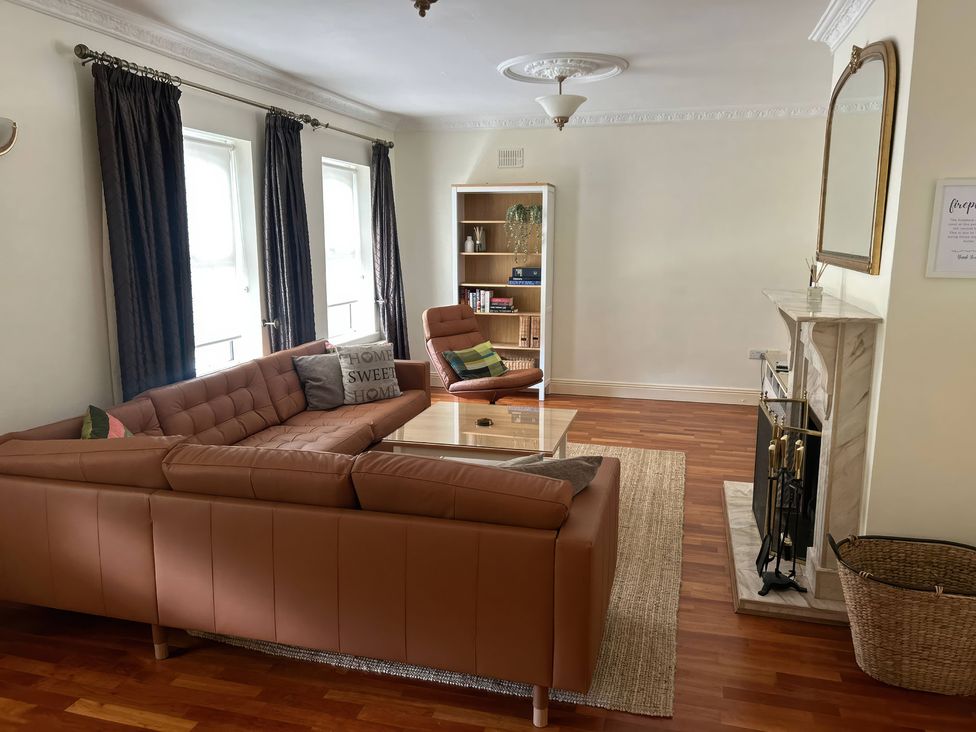 A living room with a sofa and coffee table at The Sanctuary Killavullen near Mallow