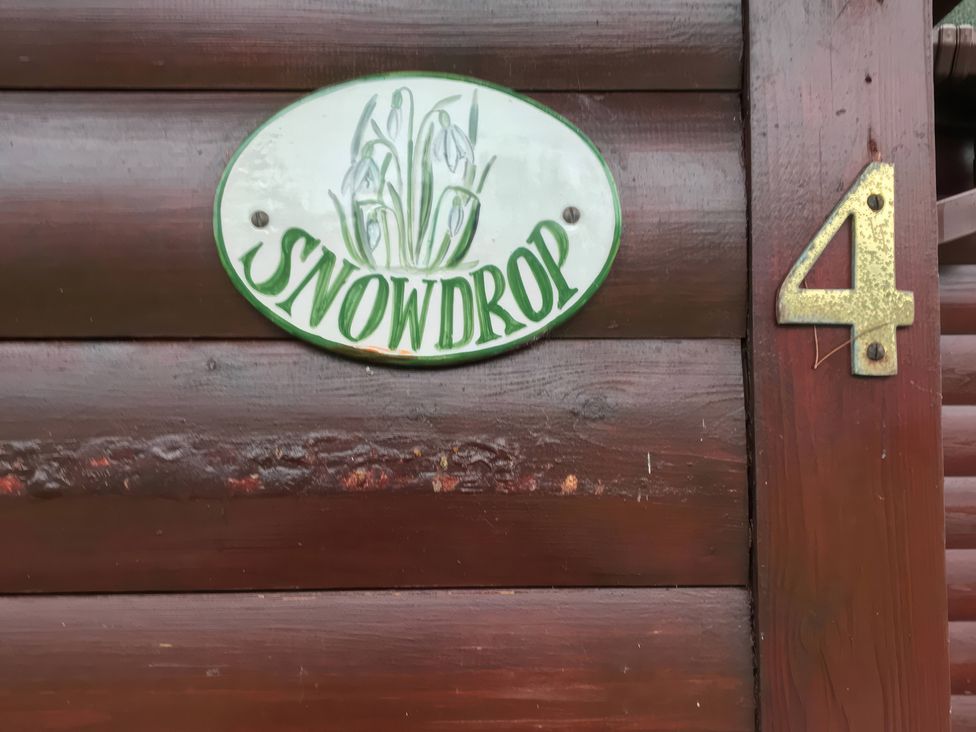A sign with the name Snowdrop and number 4 at Snowdrop in Saltburn-by-the-Sea