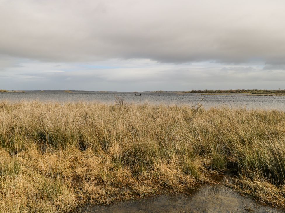 A water body with grass in the foreground at Castle View, Oughterard, County Galway