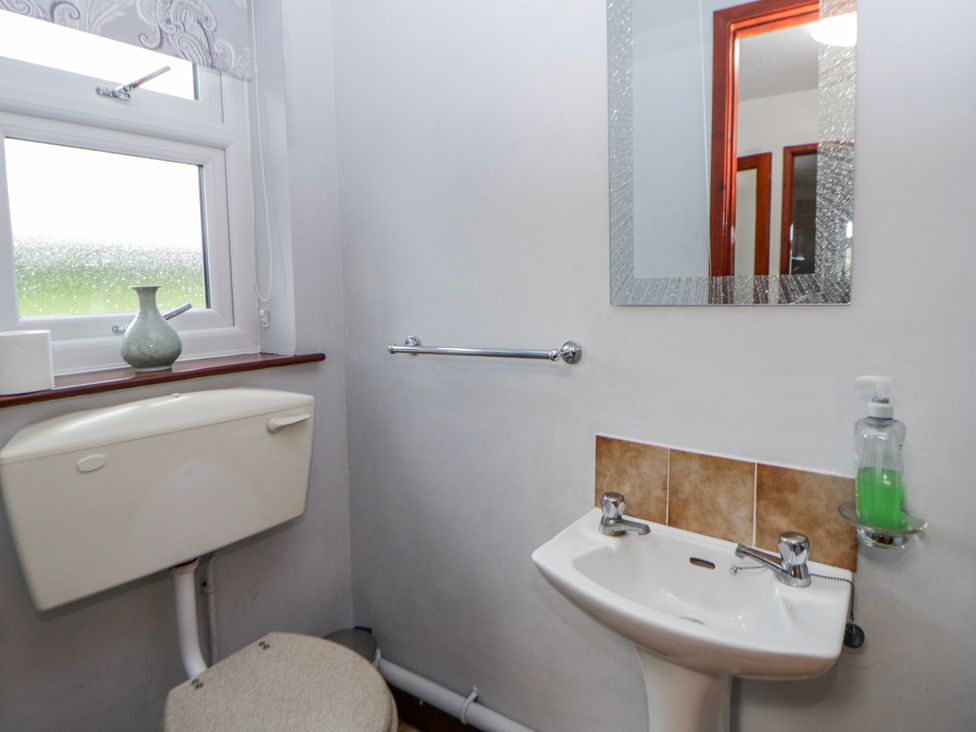 A bathroom with a toilet and sink at Blaenywawr near Lampeter