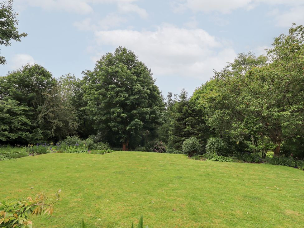 A garden with grass and trees at Little Ellers in Portinscale near Keswick
