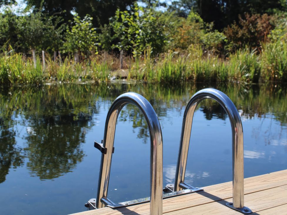 A pool ladder beside a body of water at Wootton House near Butleigh Wootton, near Compton Dundon