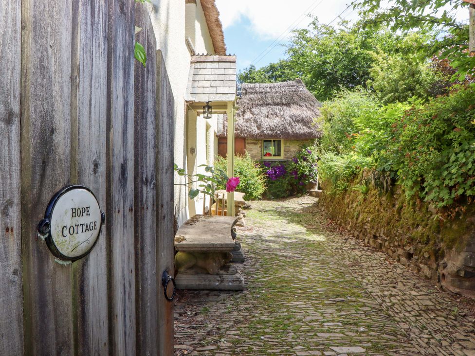 An outdoor path leading to Hope Cottage in Riddlecombe, near Winkleigh