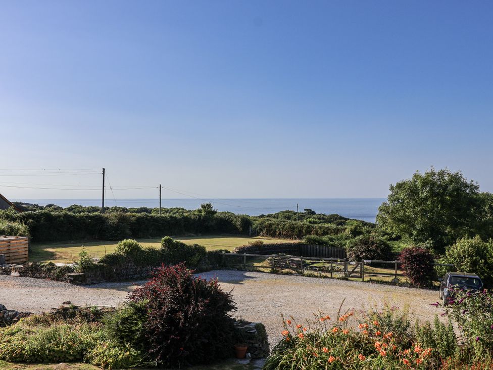 A garden view overlooking the sea at Atlantic View in Tintagel