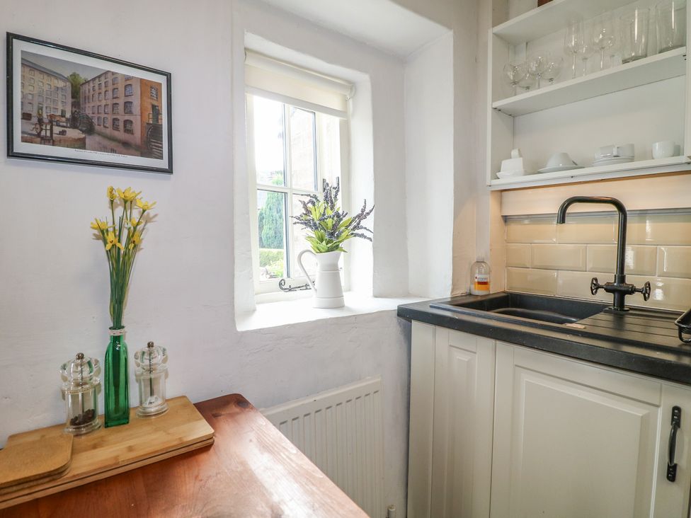 A kitchen with a sink and plants on the counter at The Hill in Cromford