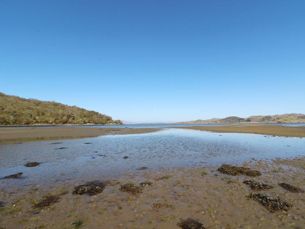 A landscape with water and hills at Seaview-Barsloisnach Cottage in Kilmartin