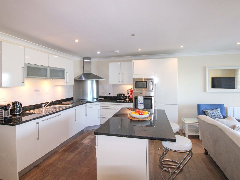 A kitchen with countertops and appliances at 4 Bolt Head in Salcombe